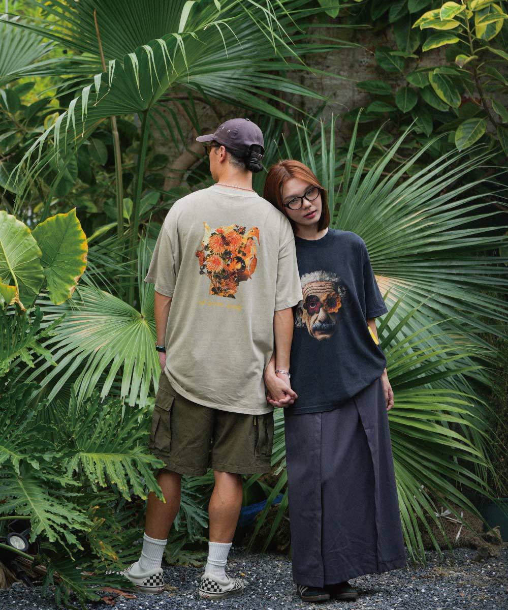 水洗印花上衣 THE HANA-01 WASHED TEE