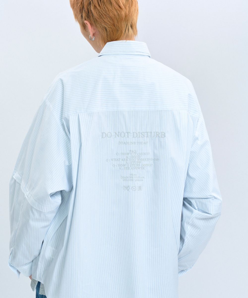 “DND” Oversized Pocket Shirt 電繡條紋襯衫