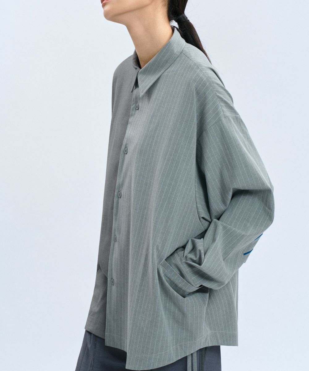 “Half Day” Pinstripe Shirt 西料條紋可拆襯衫
