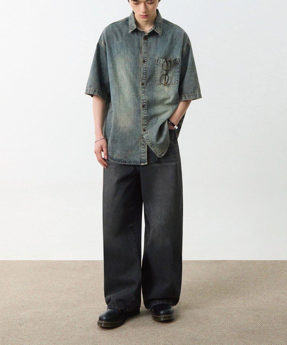 水洗牛仔襯衫 DENIM HALF SHIRT