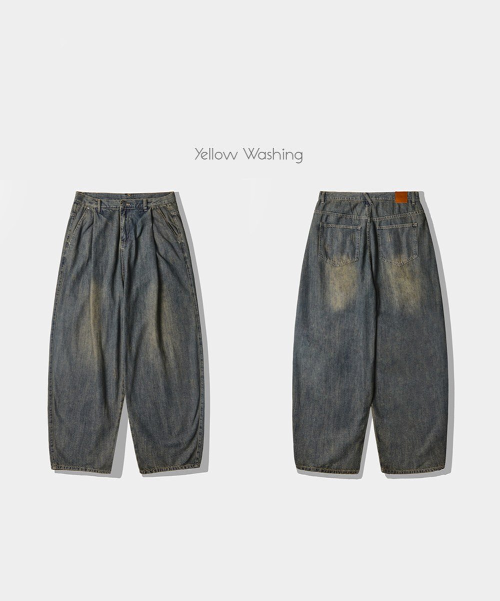 弧形牛仔褲 LINEN-LIKE CURVED DENIM PANTS