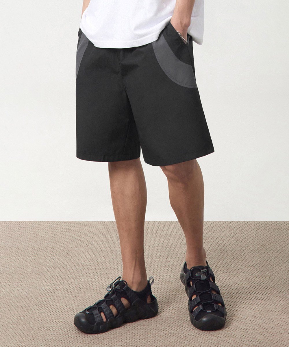 拼接休閒短褲 DOUBLE LAYER SLASH HALF PANTS