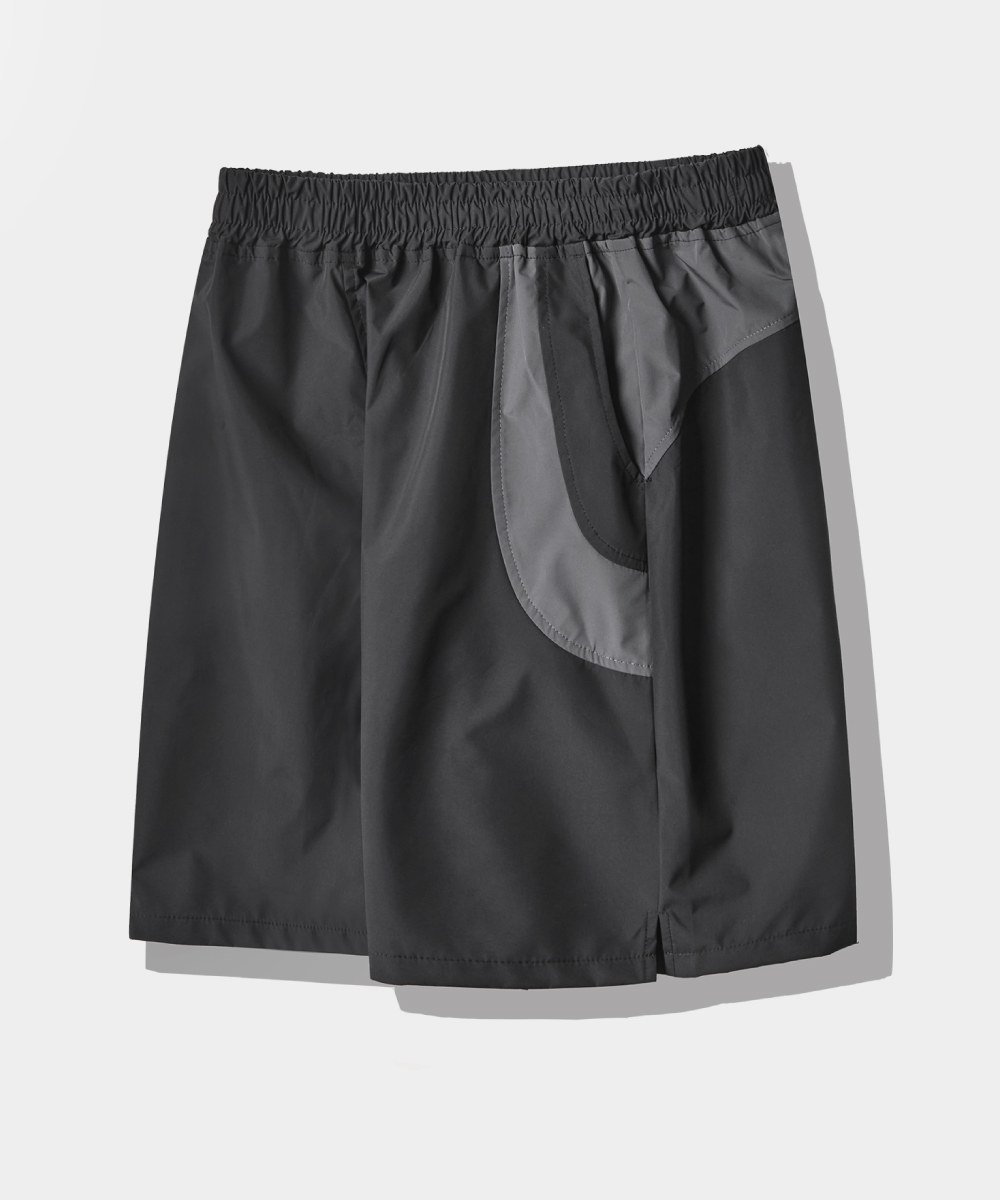 拼接休閒短褲 DOUBLE LAYER SLASH HALF PANTS