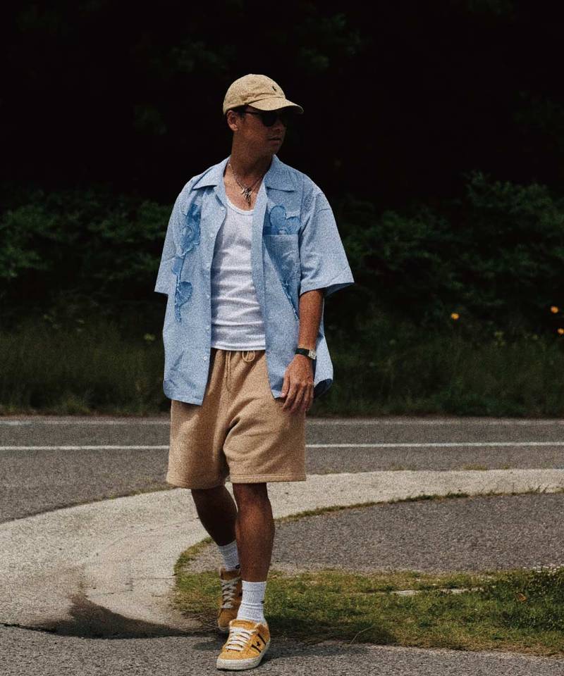 3SB0201-251 條紋開領襯衫 3S Flower Shirt