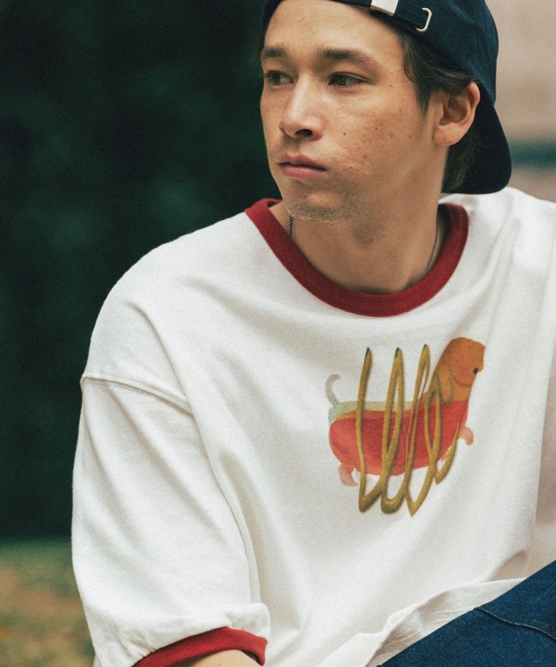 AGL0106-252 趣味插畫短Tee Hotdog Graphic Raglan Half Tee