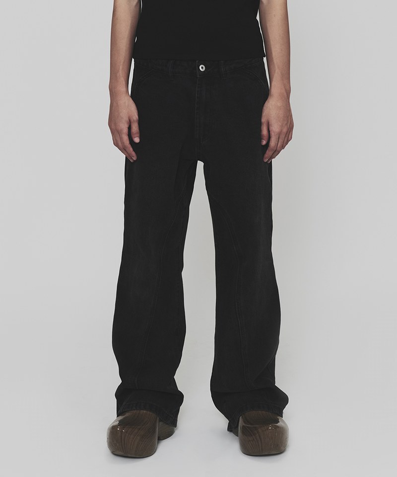 水洗修身丹寧褲 Washed Flared Denim Pants