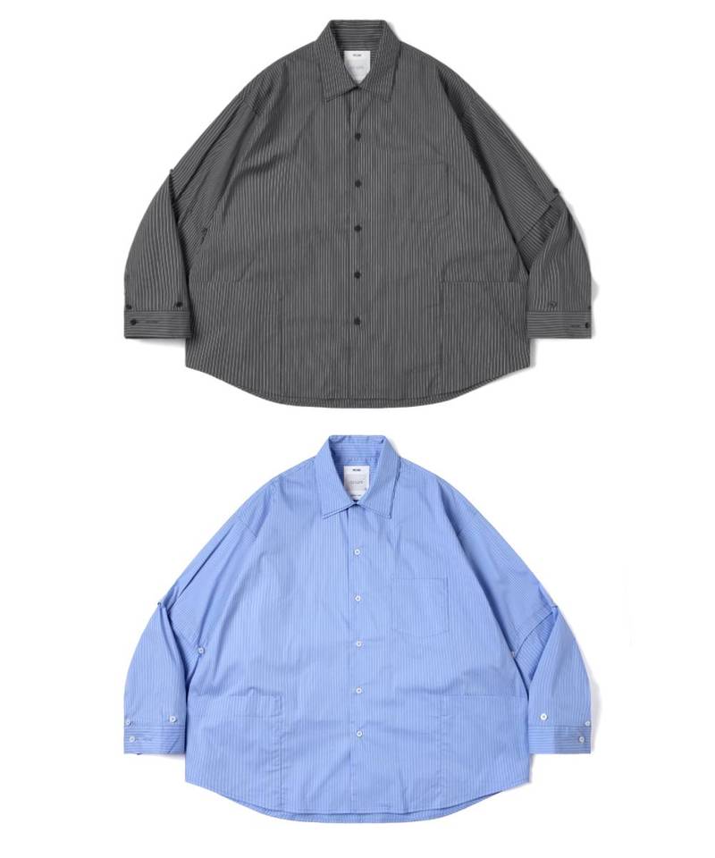 “DND” Oversized Pocket Shirt 電繡條紋襯衫