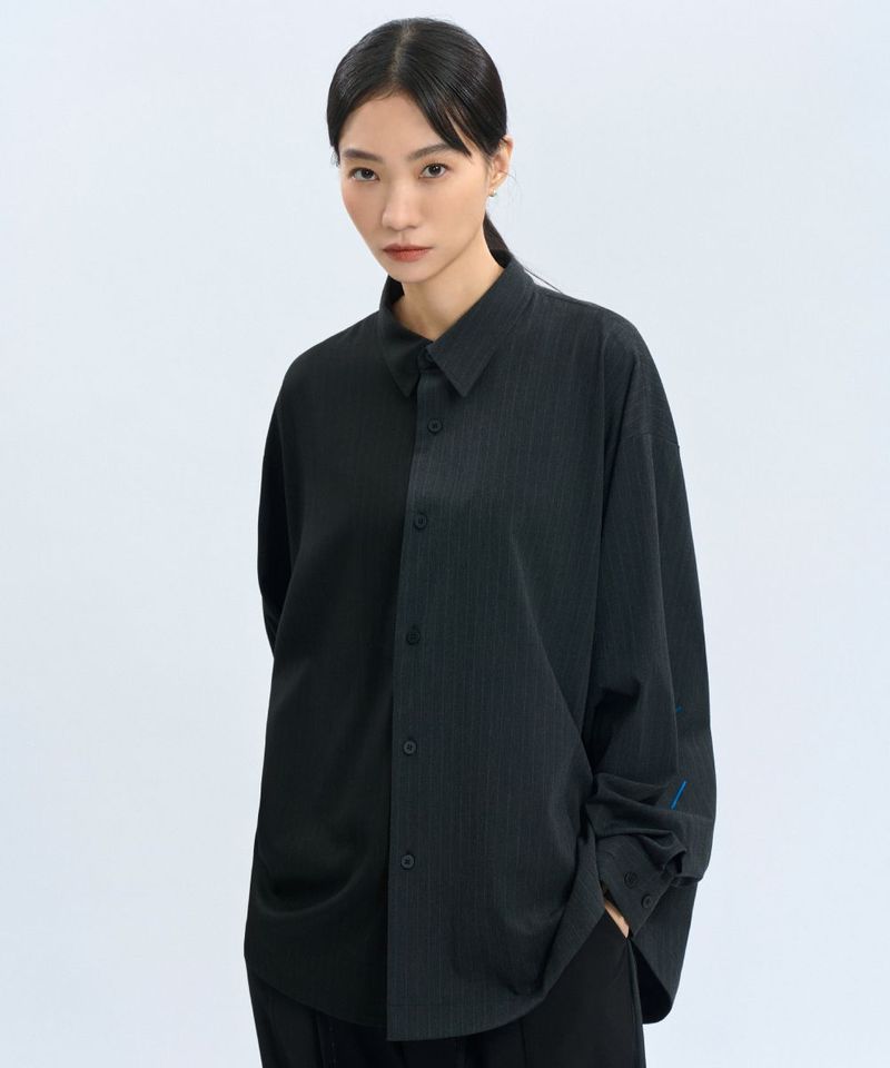 CRV3327-242 “Half Day” Pinstripe Shirt 西料條紋可拆襯衫