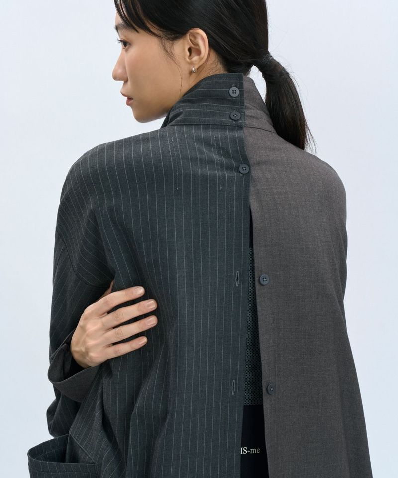“Half Day” Pinstripe Shirt 西料條紋可拆襯衫