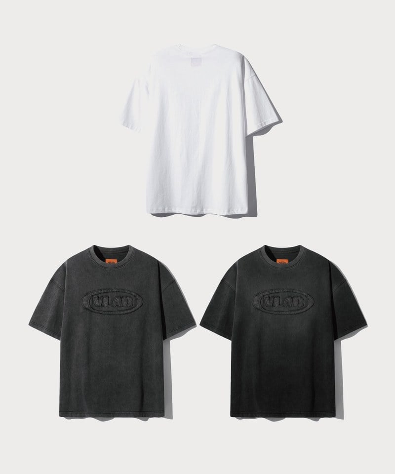 水洗短袖T恤 CUT-OFF APPLIQUE HALF T-SHIRT
