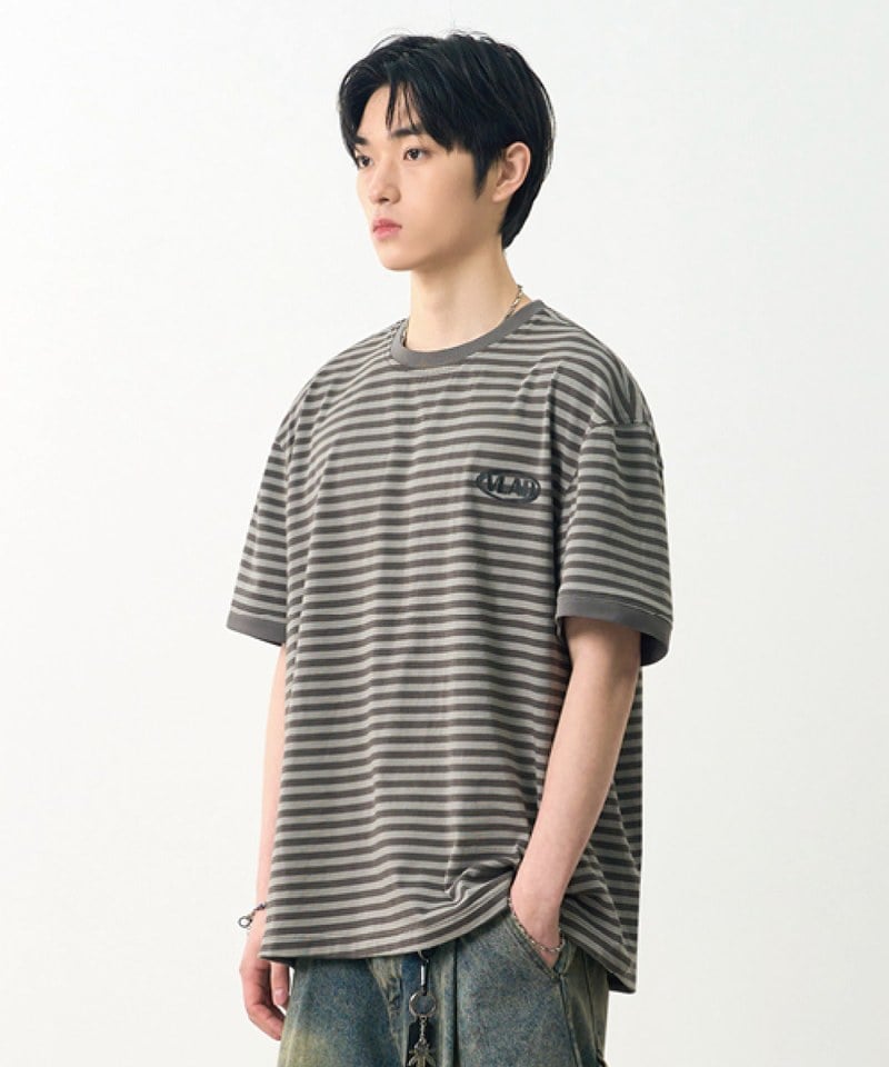 條紋T恤 BLEND STRIPED RINGER HALF T-SHIRT