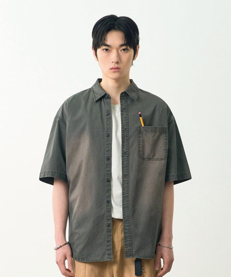 DMB0233-251 水洗襯衫 BIO WASHING COTTON HALF SHIRT