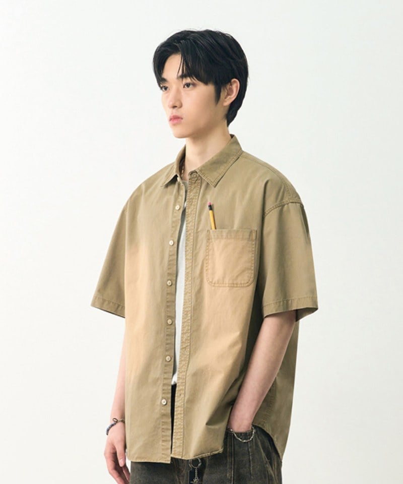 DMB0233-251 水洗襯衫 BIO WASHING COTTON HALF SHIRT