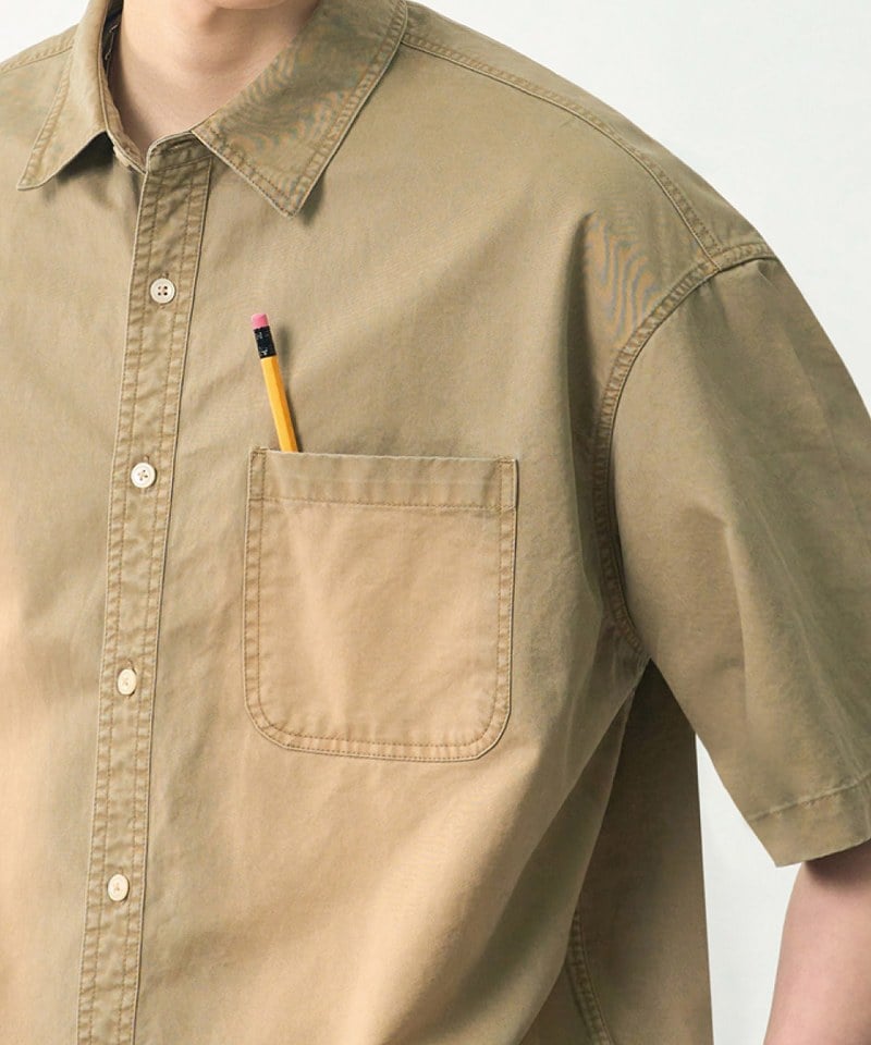 DMB0233-251 水洗襯衫 BIO WASHING COTTON HALF SHIRT