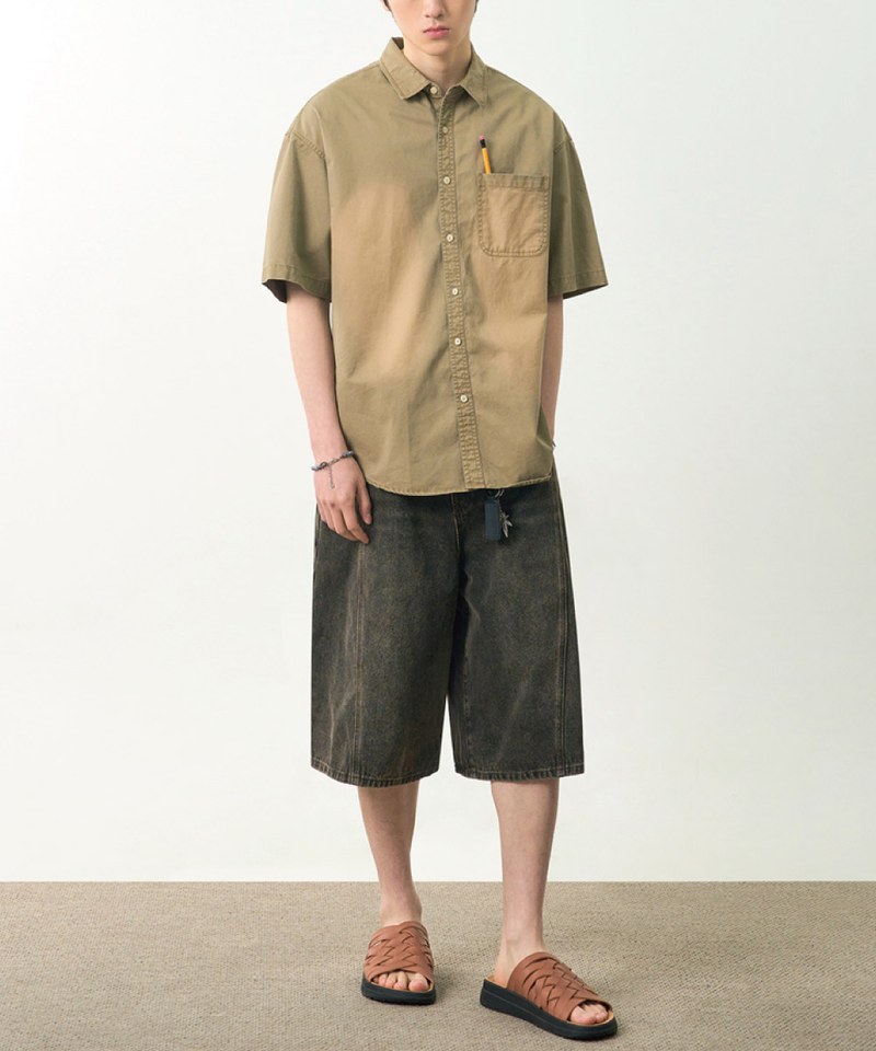 DMB0233-251 水洗襯衫 BIO WASHING COTTON HALF SHIRT