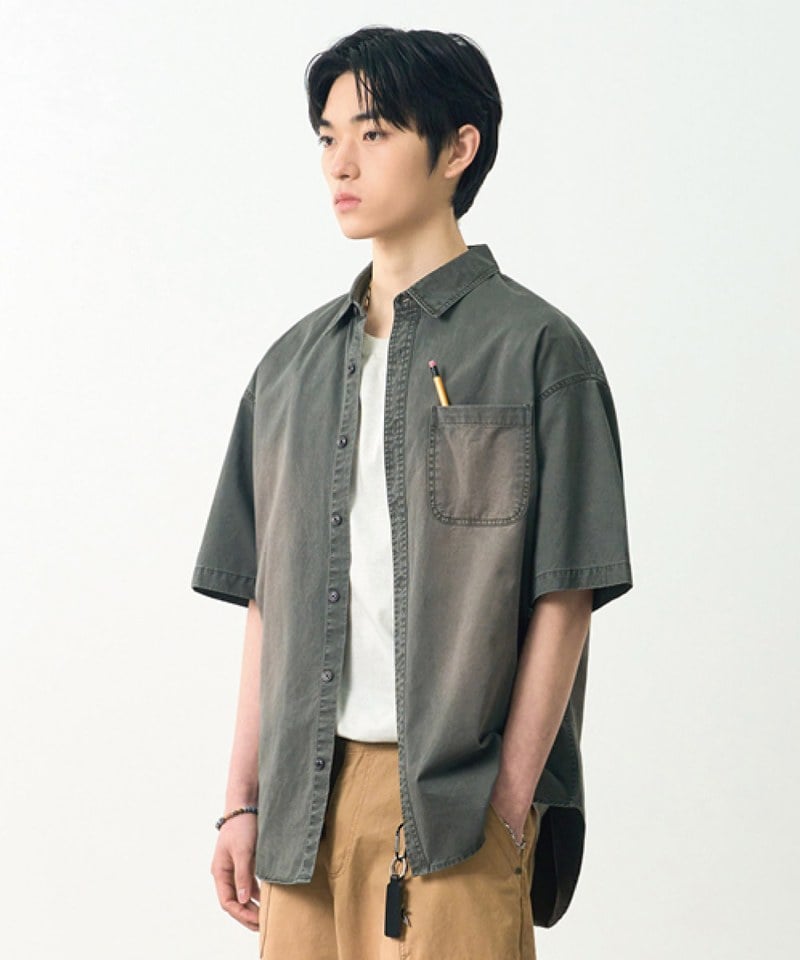 DMB0233-251 水洗襯衫 BIO WASHING COTTON HALF SHIRT