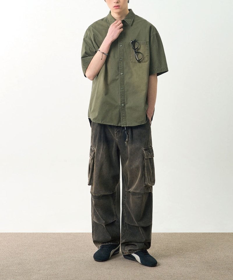 DMB0233-251 水洗襯衫 BIO WASHING COTTON HALF SHIRT