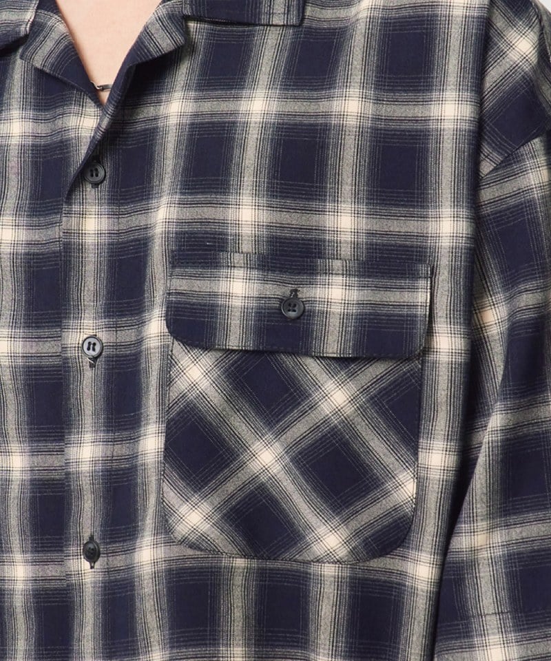 DMB0234-251 格紋開襟襯衫 OPEN COLLAR OMBRE HALF SHIRT