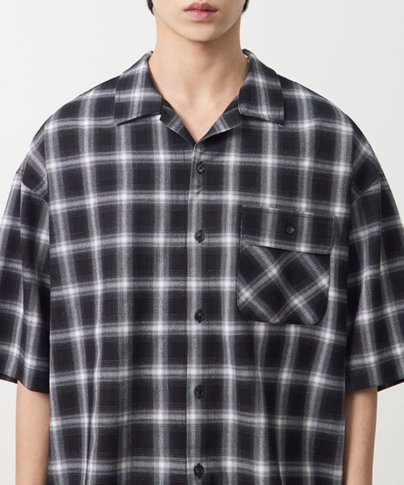 DMB0234-251 格紋開襟襯衫 OPEN COLLAR OMBRE HALF SHIRT