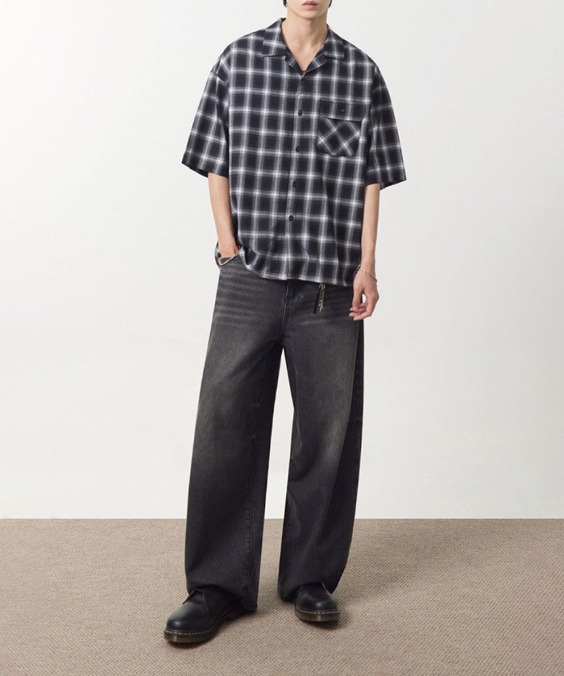 DMB0234-251 格紋開襟襯衫 OPEN COLLAR OMBRE HALF SHIRT