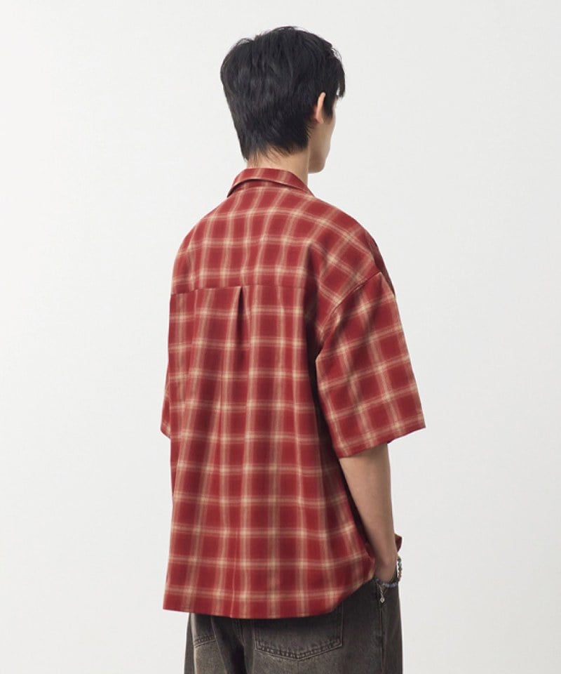DMB0234-251 格紋開襟襯衫 OPEN COLLAR OMBRE HALF SHIRT