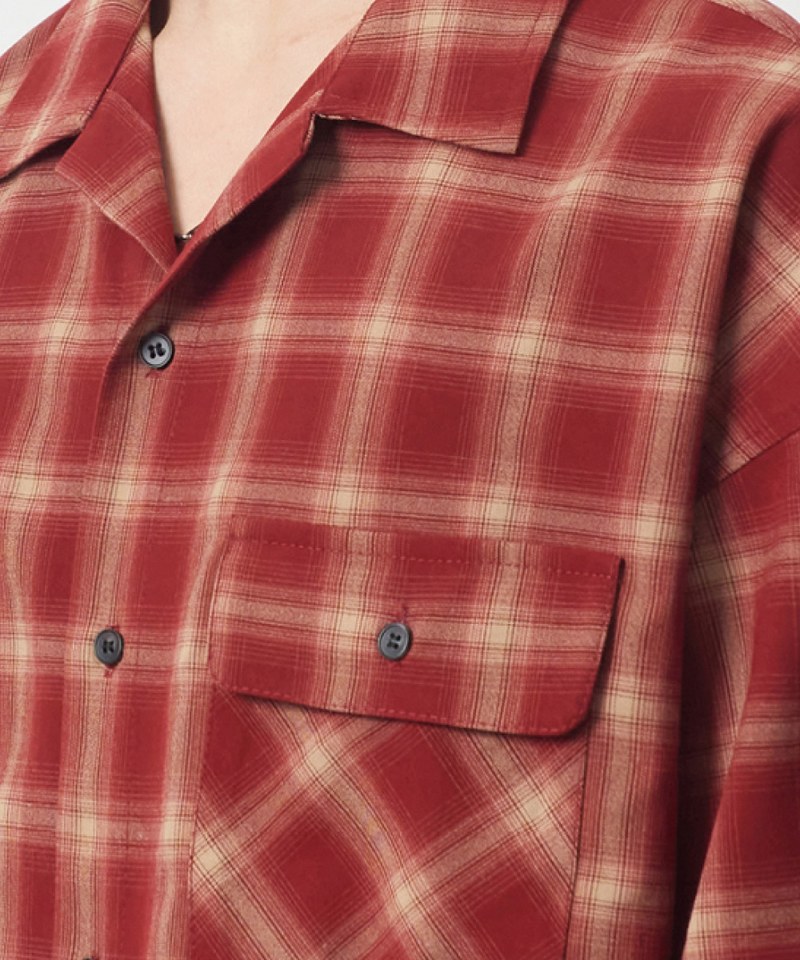DMB0234-251 格紋開襟襯衫 OPEN COLLAR OMBRE HALF SHIRT