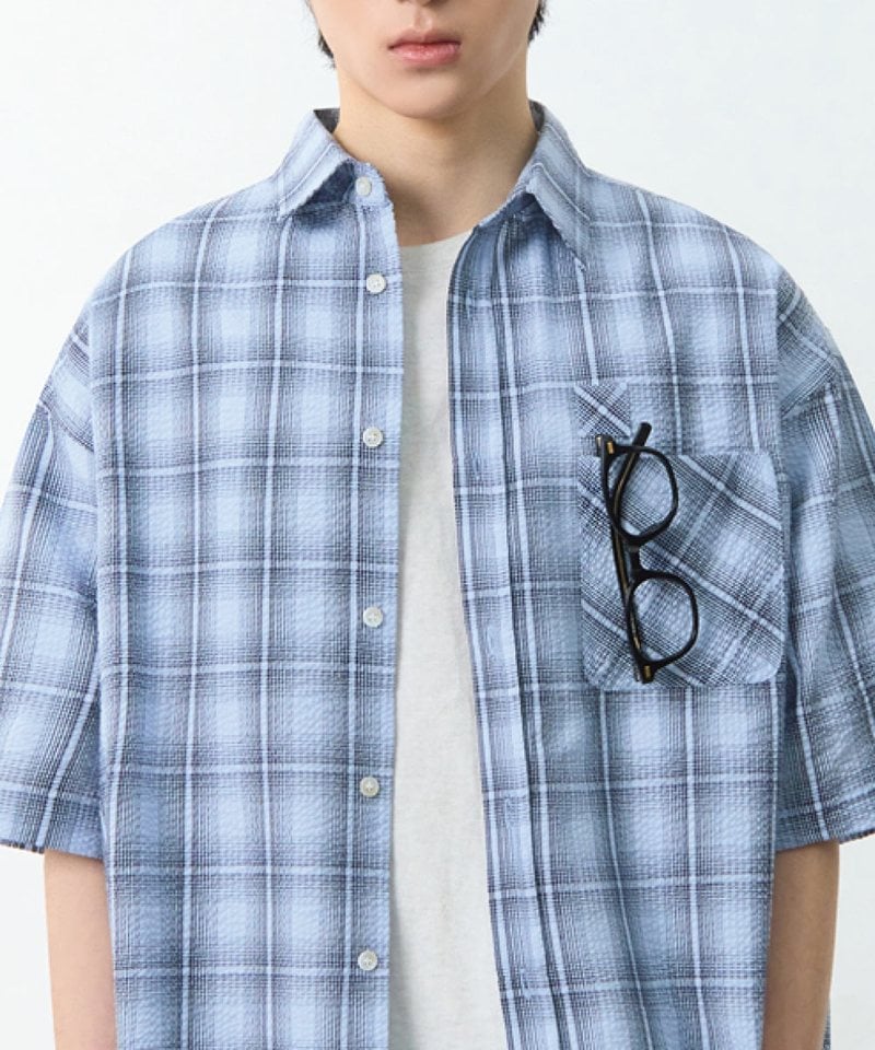格紋襯衫 ESSENTIAL SEERSUCKER HALF CHECK SHIRT