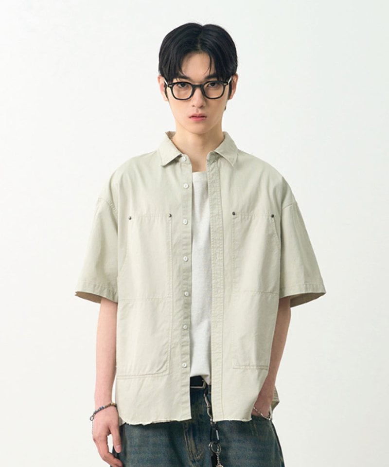 DMB0237-251 雙口袋襯衫 DOUBLE KNEE PATCH HALF WORK SHIRT