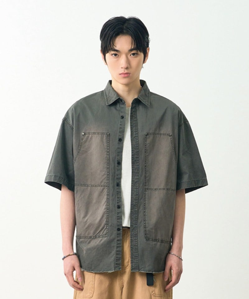 DMB0237-251 雙口袋襯衫 DOUBLE KNEE PATCH HALF WORK SHIRT