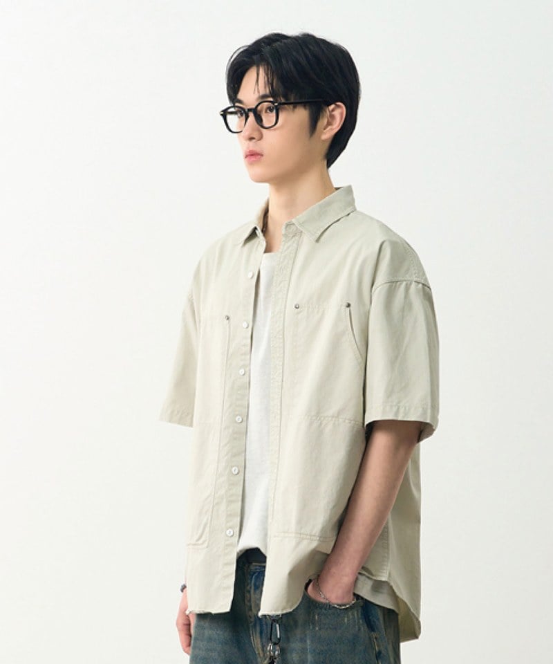DMB0237-251 雙口袋襯衫 DOUBLE KNEE PATCH HALF WORK SHIRT