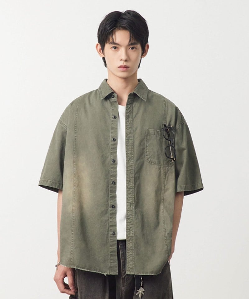 DMB0238-251 水洗短袖襯衫 FADE-WASHED COTTON HALF SHIRT