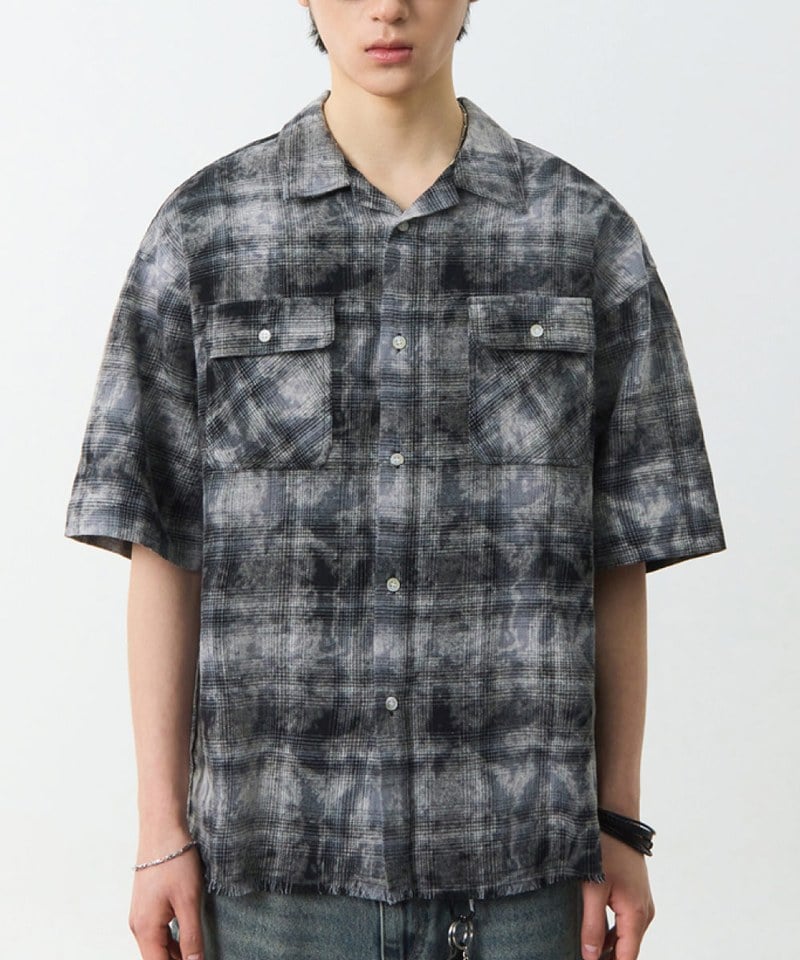 DMB0239-251 開領格紋襯衫 CUT-OFF HALF CHECK SHIRT