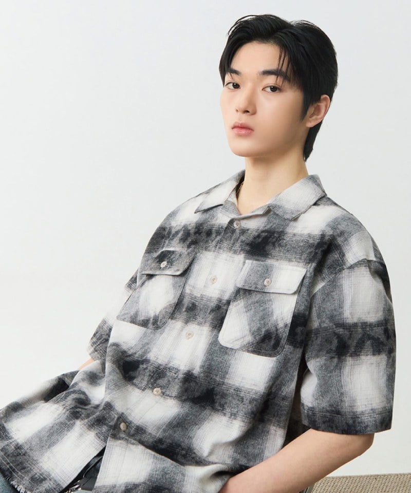 DMB0239-251 開領格紋襯衫 CUT-OFF HALF CHECK SHIRT