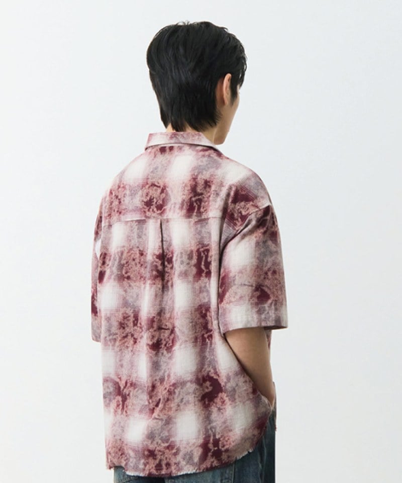 DMB0239-251 開領格紋襯衫 CUT-OFF HALF CHECK SHIRT