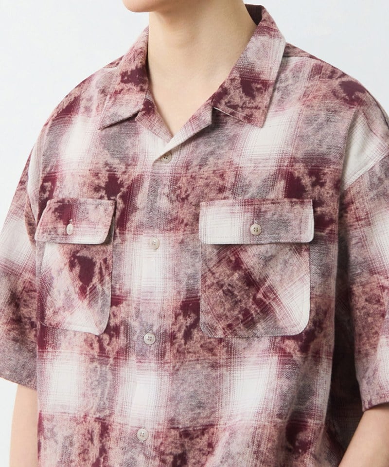 DMB0239-251 開領格紋襯衫 CUT-OFF HALF CHECK SHIRT