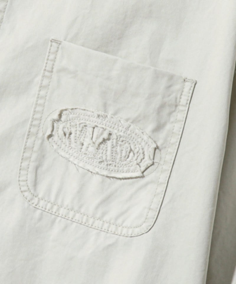 水洗貼花襯衫 CUT-OFF APPLIQUE FADE WASHING HALF SHIRT