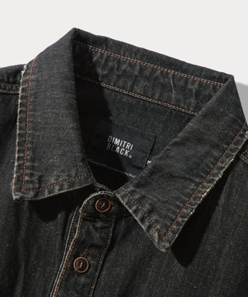DMB0243-251 雙口袋牛仔襯衫 DOUBLE KNEE DENIM HALF SHIRT