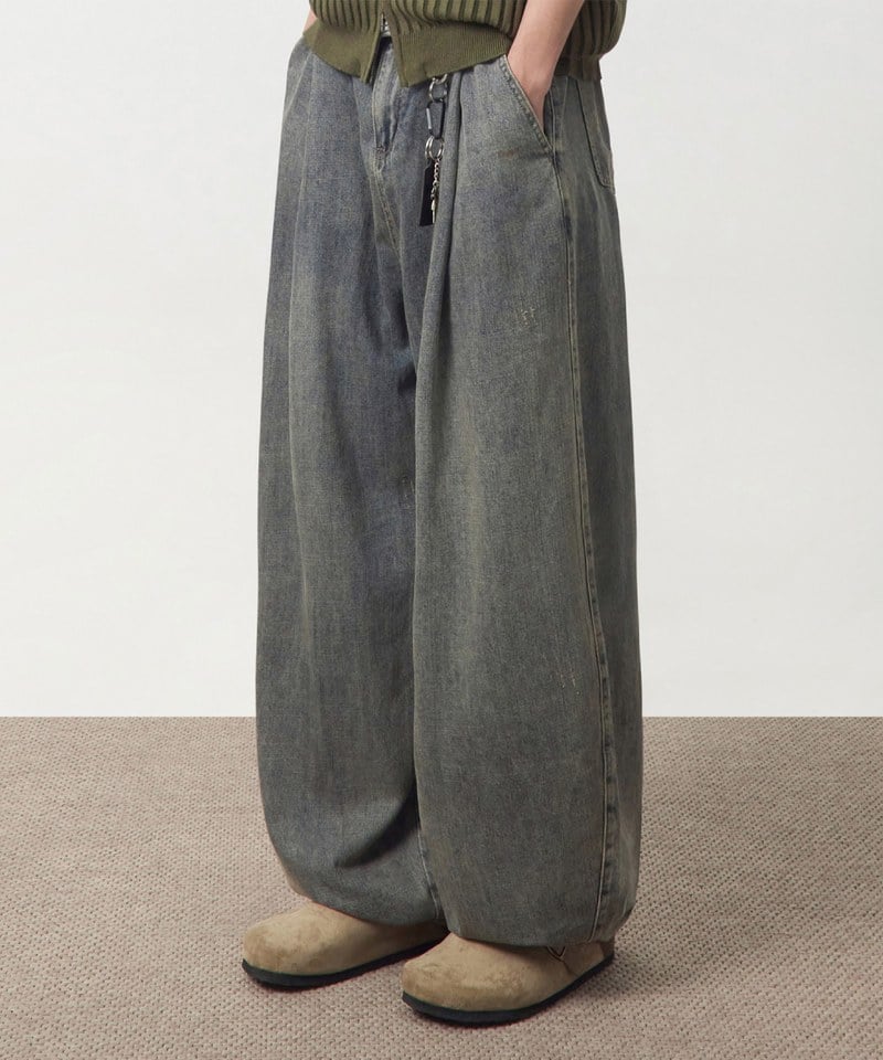 DMB1411-251 弧形牛仔褲 LINEN-LIKE CURVED DENIM PANTS