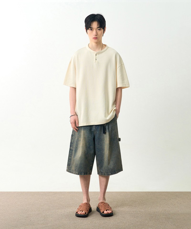 水洗工裝牛仔褲 BIO WASHING CARPENTER BERMUDA DENIM PANTS