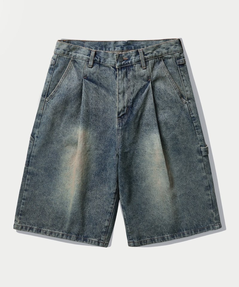 水洗工裝牛仔褲 BIO WASHING CARPENTER BERMUDA DENIM PANTS
