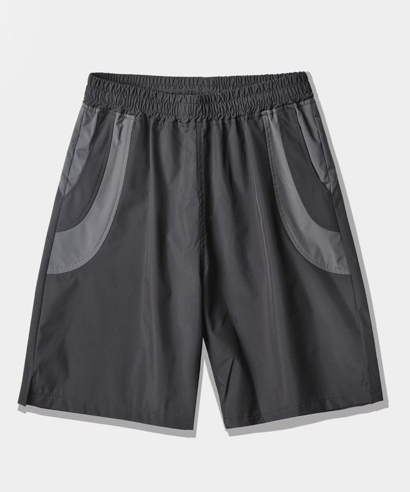 拼接休閒短褲 DOUBLE LAYER SLASH HALF PANTS