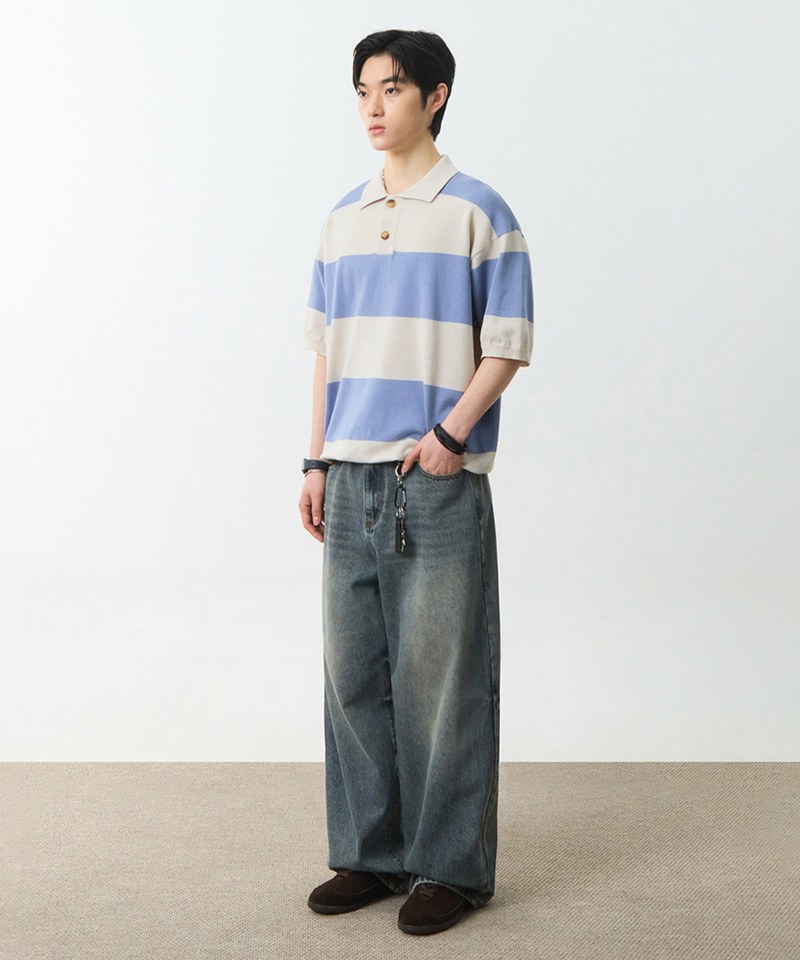 條紋橄欖球衫 STRIPE RUGBY HALF KNIT