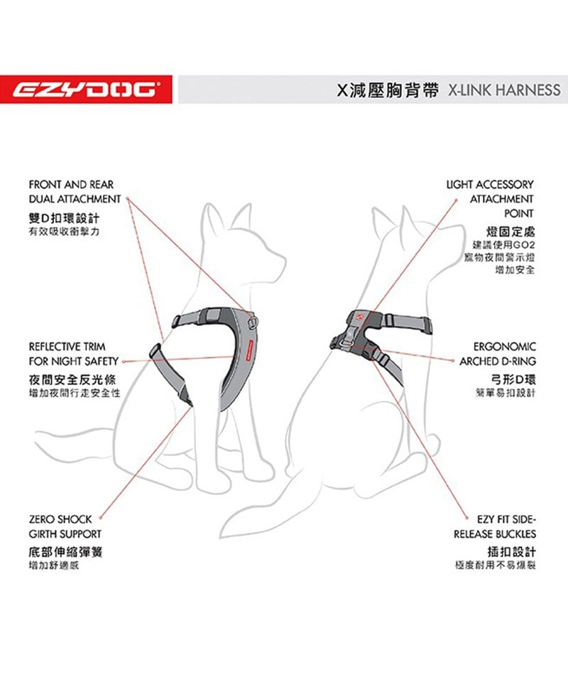 EZY3905-251 X-LINK  HARNESSＸ雙制胸背帶 - XL