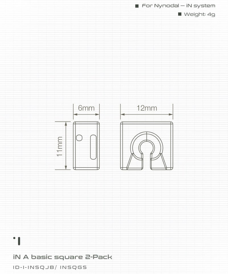 iN升級組件方扣 iN A basic square 2-Pack