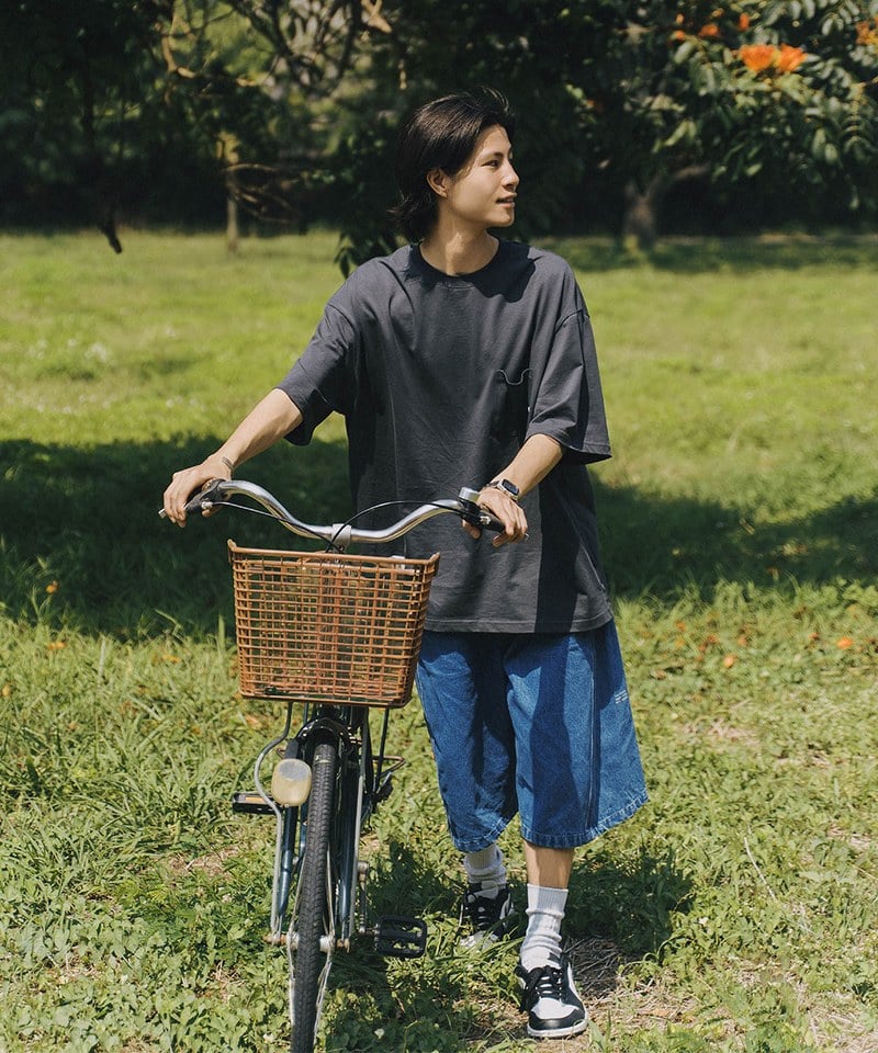 鯨魚尾口袋短TEE