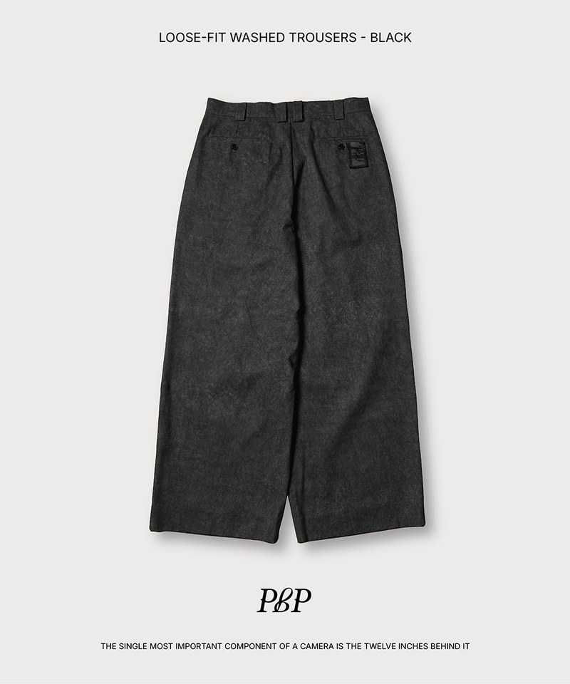 寬版水洗西裝長褲 LOOSE-FIT WASHED TROUSERS