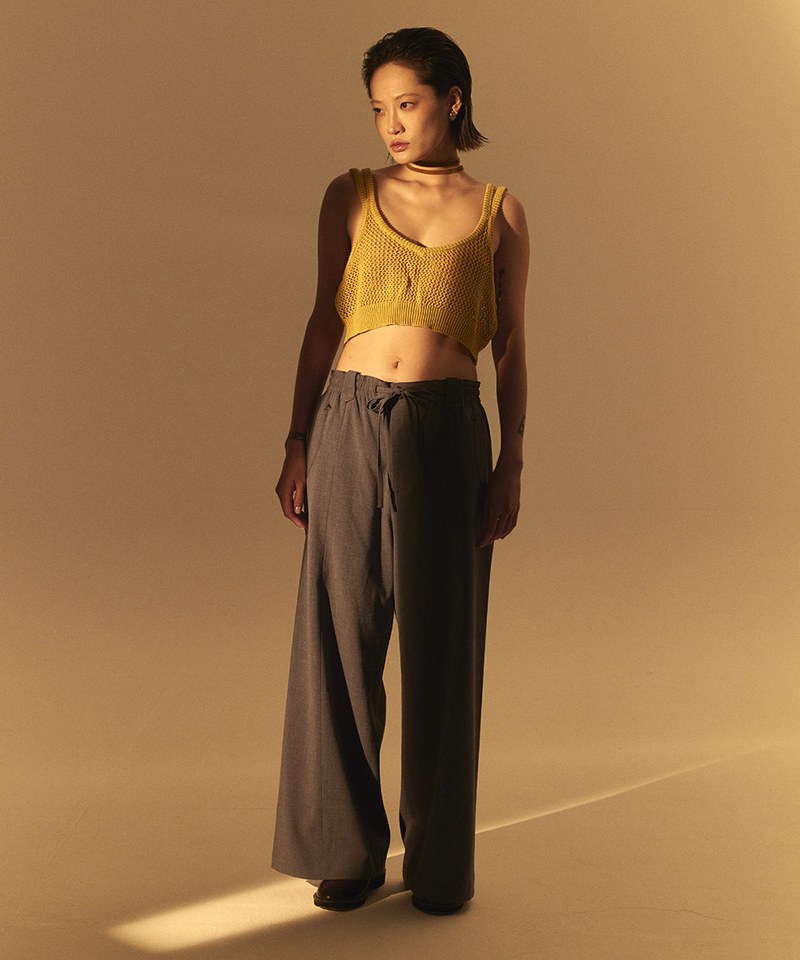 Linen Open Knit Top