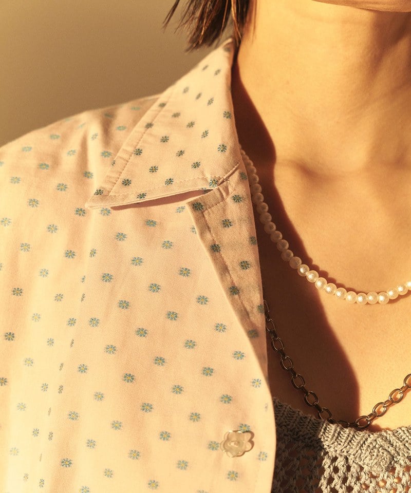 PER3306-231 Floral Open Collar Shirt