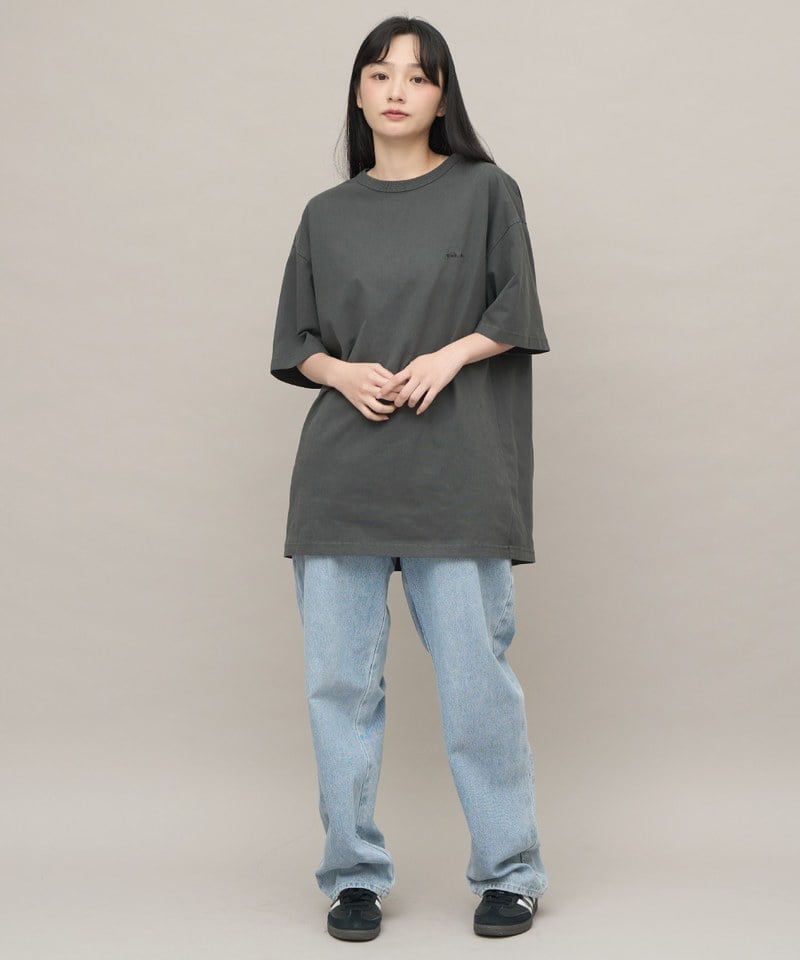 PLN0033-241 寬版刺繡水洗短TEE