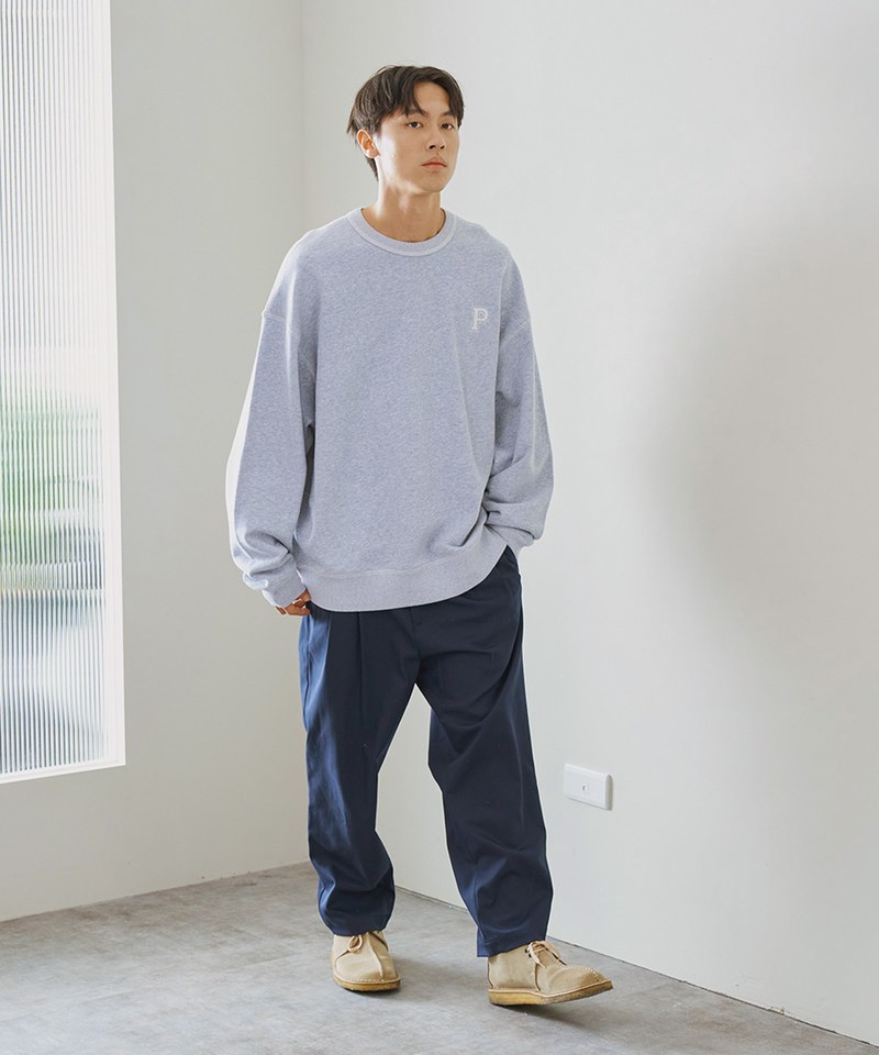 P-logo 撞色車線大學Tee